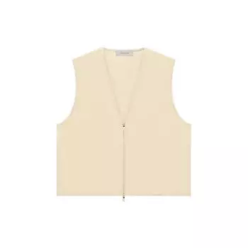 Fear of God Essentials Осень/Зима 2022 V-образный вырез без рукавов жилет унисекс жилеты яичная скорлупа-белый FOG-FW22-131 L