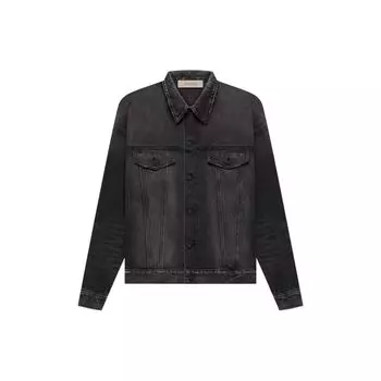 Fear of God Essentials Осенний сезон Джинсовая куртка Мужские куртки Черные FOG-SS22-291 XXS