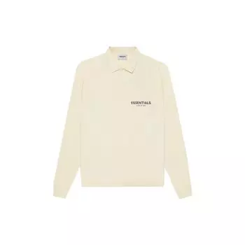 Fear of God Essentials Рубашки-поло из французской махровой ткани с длинными рукавами унисекс Кремовый крем FOG-SS21-637 L