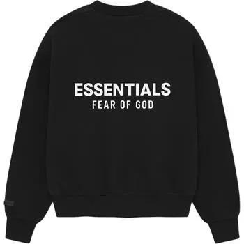 Fear of God Essentials Серия Always On Ss25 Однотонный Свитшот с круглым вырезом, спущенным плечом и длинным рукавом, Американский тяжеловесный 192AS252040F M