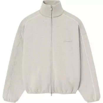 Fear of God Essentials Современная флисовая куртка для трека с кантом Heather Stone/Cloud White Мужская верхняя одежда Серая 202SP256892F XS