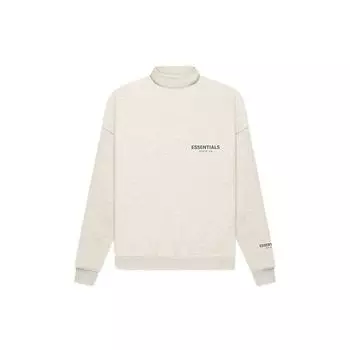 Fear of God Essentials Сплошная флисовая толстовка с высоким воротником и светоотражающим логотипом Топы унисекс Светло-овсяный FOG-FW21-186 S