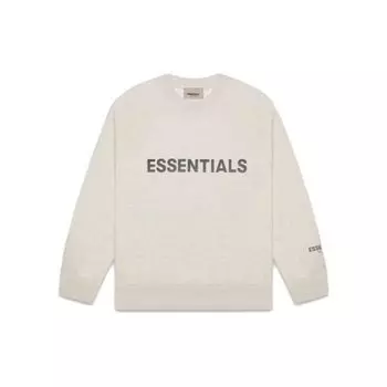 Fear of God Essentials SS20 3D силиконовая аппликация Толстовка с круглым вырезом на флисовой подкладке Мужские топы Овсянка FOG-SS20-287 M