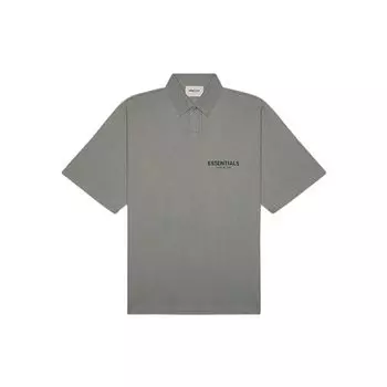 Fear of God Essentials SS20 Рубашка-поло со светоотражающим графическим логотипом Топы унисекс Темно-серый FOG-SS20-404 XL