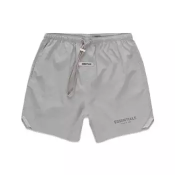 Fear Of God Essentials SS20 Сплошной цвет Флуоресцентные прямые брюки Спортивные шорты со средней талией и карманами Повседневные шорты Брюки унисекс Темно-серый FOG-SS20-300