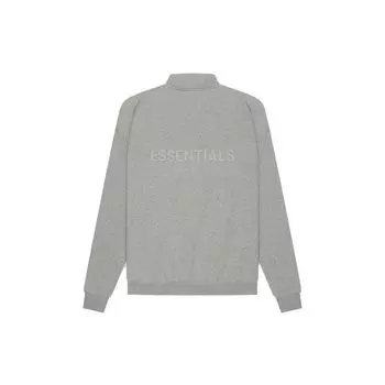 Fear of God Essentials SS21 Флисовый свитер с воротником-молнией и половиной молнии Топы унисекс Темно-вереск-овсянка FOG-SS21-611