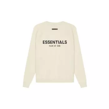 Fear of God Essentials SS21 Флисовый свитшот с круглым вырезом и принтом логотипа Толстовка унисекс Кремово-кремовый FOG-SS21-578 S