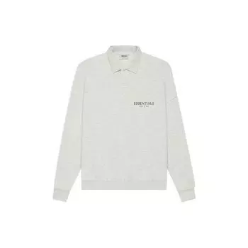 Fear of God Essentials SS21 Футболки-поло из французской махровой ткани с длинными рукавами унисекс Светло-вереск-овсянка FOG-SS21-600 S