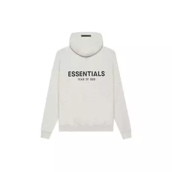 Fear of God Essentials SS21 Однотонный пуловер на флисовой подкладке с капюшоном Топы унисекс Светло-вереск-овсянка FOG-SS21-593 L