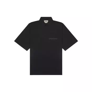 Fear of God Essentials SS21 Рубашка поло с коротким рукавом Мужские топы Черные FOG-SS21-131 XL