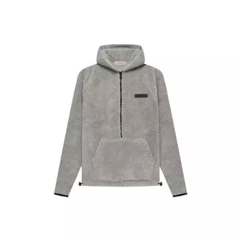 Fear of God Essentials SS22 Флисовая толстовка на молнии с вышитым логотипом Мужская верхняя одежда Темно-овсяный FOG-SS22-459 S