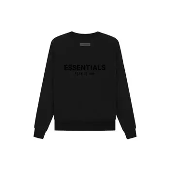 Fear of God Essentials SS22 Флисовый свитшот унисекс с круглым вырезом и принтом логотипа Черный FOG-SS22-994 XXS