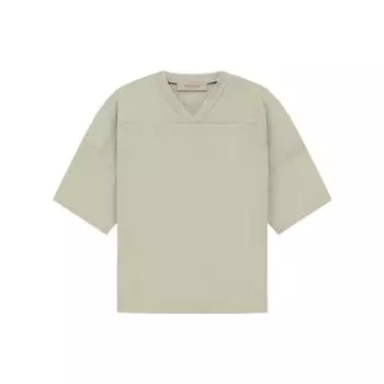 Fear Of God Essentials Ss22 Football Tee Seafoam Solid Color V-Neck Pullover Short Sleeve T-Shirt Women Tops Gray-Green FOG-SS22-190 S