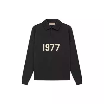 Fear of God Essentials SS22 трикотажная рубашка поло с длинным рукавом мужские топы железно-черного цвета FOG-SS22-143 M