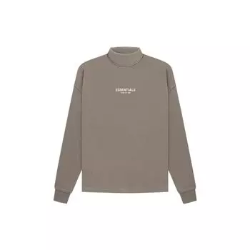Fear of God Essentials SS22 Мужской флисовый пуловер с тисненым логотипом Desert Taupe с высоким воротником FOG-SS22-093 S