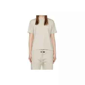 Fear Of God Essentials Ss22 Short Sleeve T-Shirt Wheat Logo Round Neck Women T-Shirts FOG-SS22-280 L