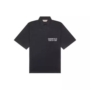 Fear Of God Essentials SS22 Solid Color Logo Printed Short Sleeve Polo Shirt Kids Polo Shirts FOG-SS22-046 XL