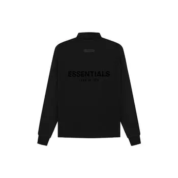 Fear of God Essentials SS22 Свободный флисовый свитшот с воротником-стойкой Топы унисекс Черный FOG-SS22-984 L
