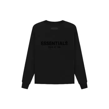 Fear of God Essentials SS22 Свободный свитшот с круглым вырезом Топы унисекс Черный FOG-SS22-988 XXL