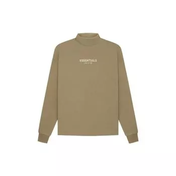 Fear of God Essentials SS22 Свободный свитшот с воротником на флисовой подкладке и принтом логотипа Мужские топы Дубово-коричневые FOG-SS22-927 XL
