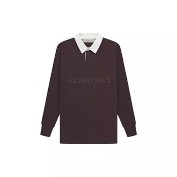 Fear of God Essentials SS23 Детская вафельная регбийная толстовка с принтом букв и воротником Детские топы сливового цвета FOG-SS23-164 XL