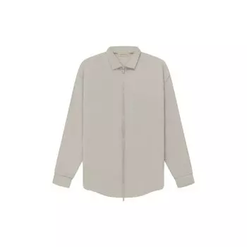 Fear of God Essentials SS23 Нейлоновая куртка-рубашка с наполнителем и воротником-стойкой Мужская верхняя одежда Seal-Grey FOG-SS23-068 XS