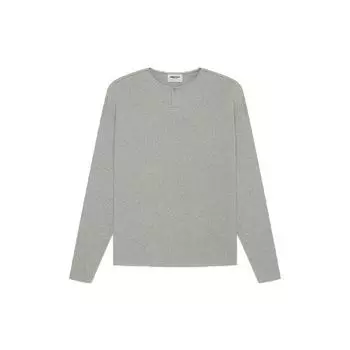 Fear of God Essentials Термальный топ с длинными рукавами на пуговицах Топы унисекс Темно-вереск-овсянка FOG-SS21-620 XS