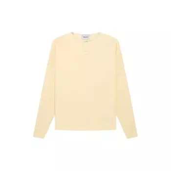 Fear of God Essentials Термальный вязаный топ Henley с длинными рукавами Топы унисекс Крем-крем FOG-FW21-038 L
