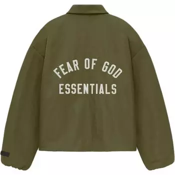 Fear of God Essentials текстурированная нейлоновая куртка Trucker, военная мужская верхняя одежда, зеленая 202BT246385F S