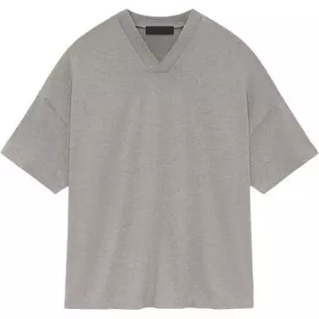 Мужские топы Fear of God Essentials с V-образным вырезом цвета «меланжевый серый» 125SU244211F M