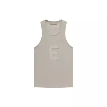 Футболка-майка Fear Of God Essentials с вафельным узором и винтажным принтом букв, женские топы, цвет серый FOG-SS23-226 M