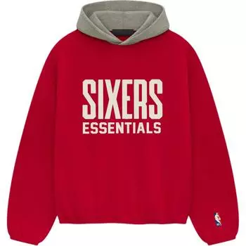 Fear of God Essentials x NBA Philadelphia 76ers Hoodie Red Grey Мужские топы 192AL246600F M