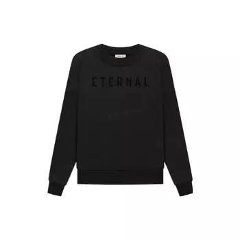 Fear of God Флисовая толстовка с круглым вырезом Eternal Collection с однотонным принтом букв, топы унисекс, черный цвет FGE50-003AFLC_BLACK L