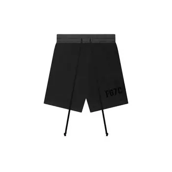 Fear of God FG7C Принт логотипа Бархатные спортивные шорты с завязками на шнурке Унисекс Плавки черные FG40-028FLC-001 S