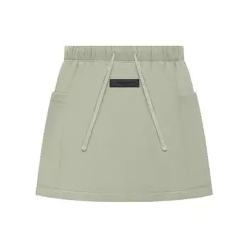 Fear of God Флисовая юбка Essentials SS22 с логотипом Seafoam, повседневная мини-юбка А-силуэта, женские юбки серо-зеленого цвета FOG-SS22-108 XXS