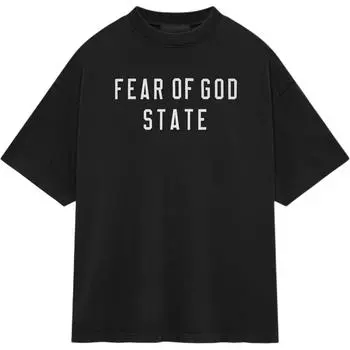 Футболка Fear of God Essentials Heavy Crewneck, черная, мужская, 125BT242000F L