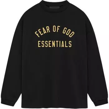 Fear of God Футболка Essentials Jersey с длинным рукавом, черная, мужская, топы 125BT244200F S