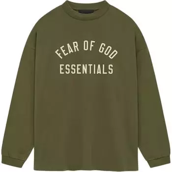 Fear of God Футболка Essentials Jersey с длинным рукавом, военные мужские топы, зеленая 125BT244205F XS