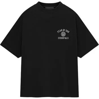 Fear of God Футболка Essentials Jersey с круглым вырезом (FW24) Черная мужская уличная одежда 125HO244190F S