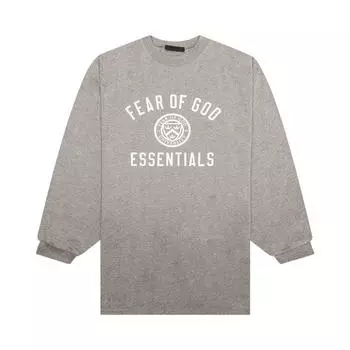 Fear of God Футболка Essentials Jersey с длинным рукавом, цвет Heather Grey, мужские топы 125HO244201F L