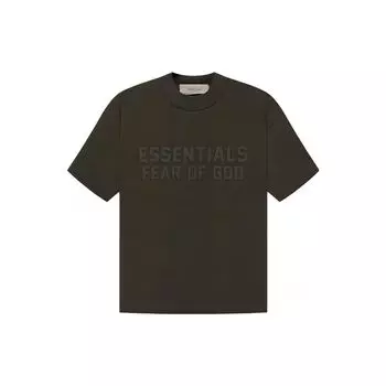 Fear of God Футболка Essentials SS23 Kids Off Black Letter Print Short Sleeve Light Black Kids Tops FOG-SS23-172 XL