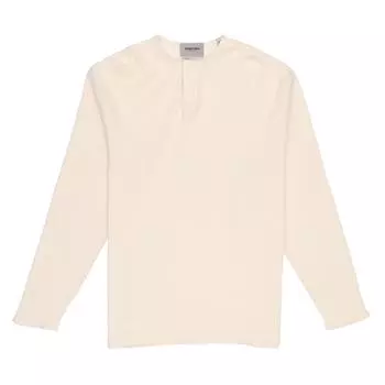 Fear of God FW20 Essential Logo Print Термальная футболка с длинными рукавами Топы унисекс Кремовый FOG-FW20-170 L