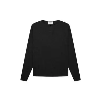 Fear of God Мужская футболка с длинным рукавом Essentials Thermal Waffle Knit Henley, черная FOG-FW21-039 M