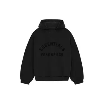 Fear of God Мужская нейлоновая флисовая толстовка Essentials цвета угольно-черного/угольно-черного цвета 202SP244314F L