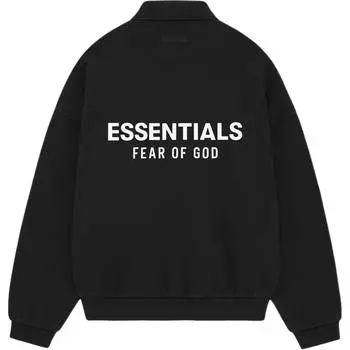 Fear of God Мужские флисовые поло черного цвета Essentials 192HO244390F S