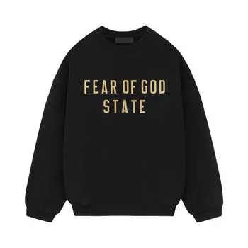 Fear of God Мужские топы Essentials из флиса с круглым вырезом черного цвета 192BT246260F M