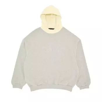 Fear of God Нейлоновая флисовая толстовка Essentials Темно-вересковый овсяный/желтый мужские топы серого цвета 202SP244311F M