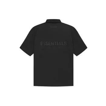 Fear of God Поло Essentials SS21 с коротким рукавом и логотипом сзади, унисекс, черные FOG-SS21-551 M