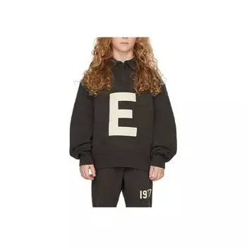 Fear of God Рубашка поло Essentials с длинным рукавом и логотипом Velour Solid Детские топы Black Iron FOG-SS22-221 M