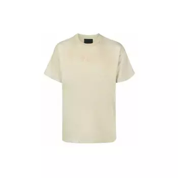 Fear Of God Solid Color Letter Round Neck Short Sleeve T-Shirt Men Tops Beige FG50025CTJ-338 M